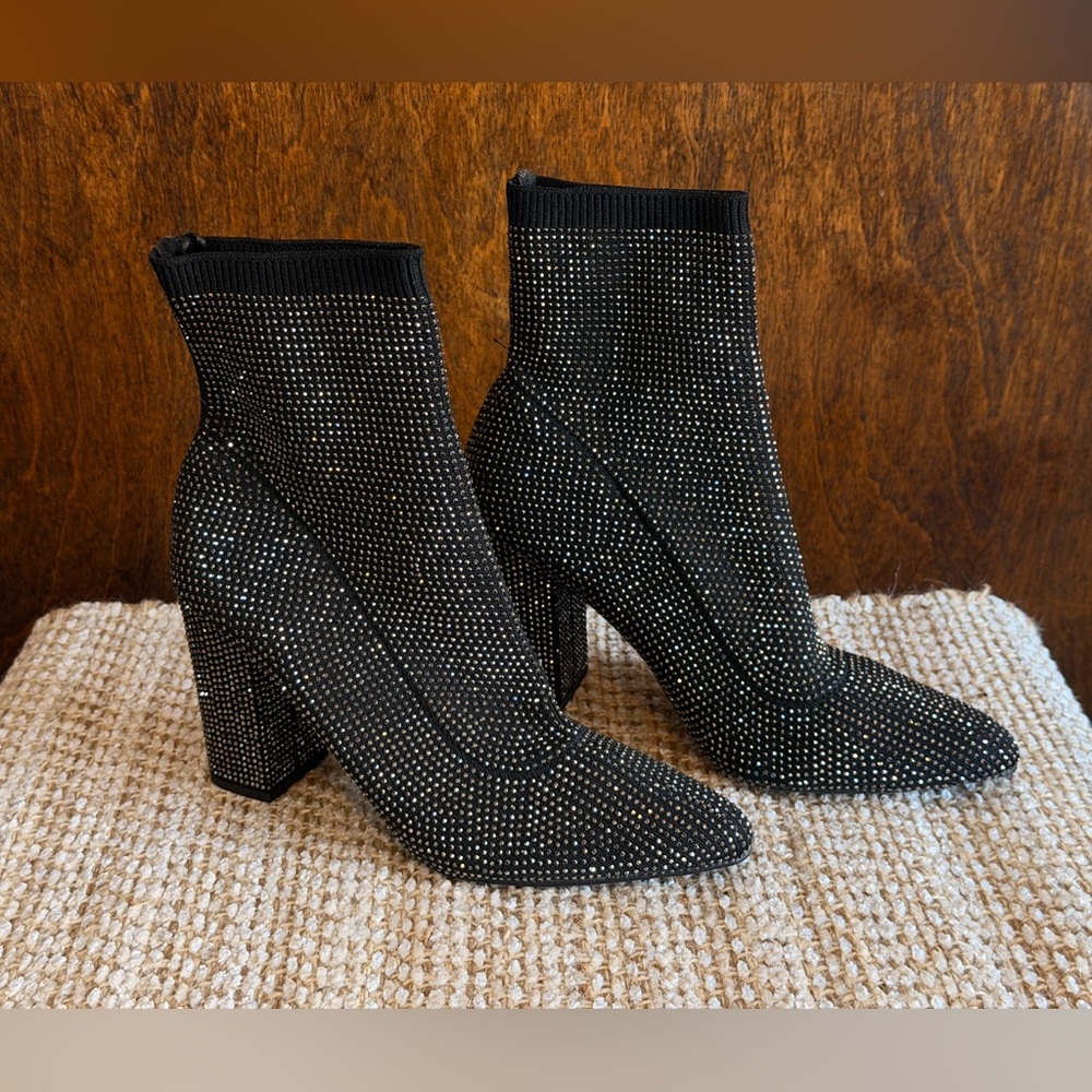 Thompson Black Sparkle Heeled Boots